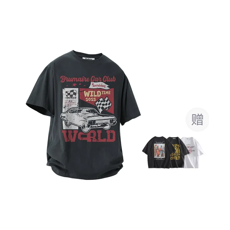 BRUMAIRE T Shirt Unisex Dark Gray Includes Random Print Short Sleeved-0