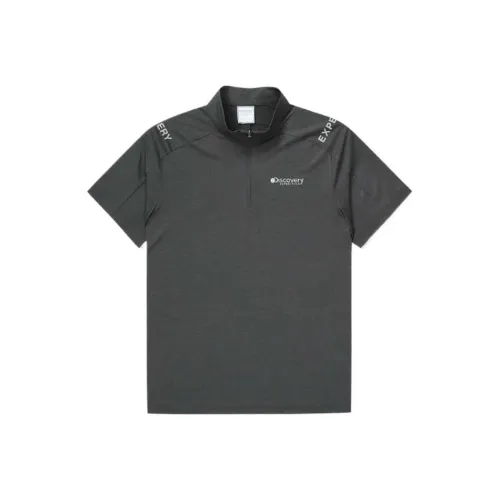 Discovery Expedition Cool Zip Up T-Shirts Dark T-Shirt Men's Dark Gray