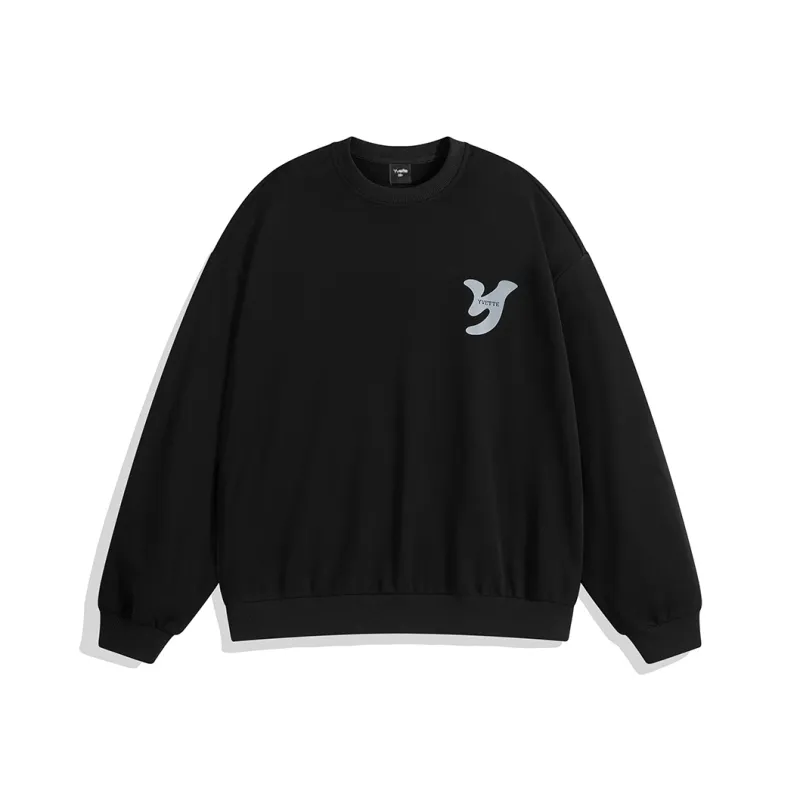 Yvette Crew Neck Loose Fit Regular Sweatshirt Unisex Black-0