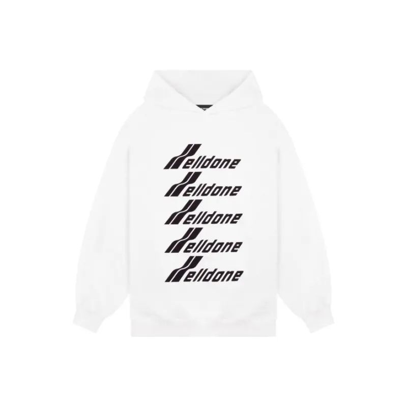 WE11DONE Multiple Front Logo Cotton Hoodie-0