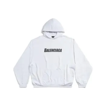 Balenciaga Destroyed Logo Print Hoodie