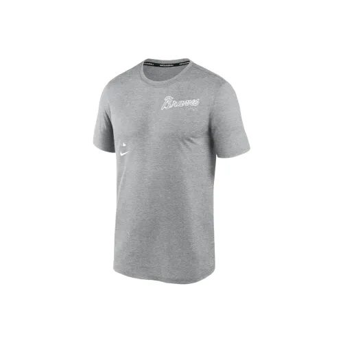Nike T-Shirt Men's Light Gray Atlanta Braves