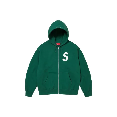 Supreme S Logo Zip Up Hooded Sweatshirt