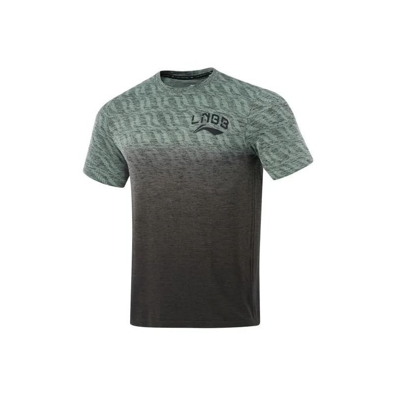 LiNing Professional Basketball Series T Shirt Men's Dynamic Green/Obsidian Gray-0