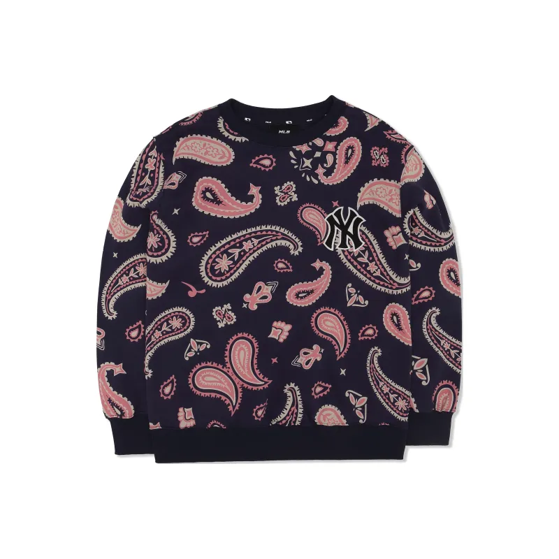 MLB Cashew Flower Sweatshirts Unisex Marine Blue-0