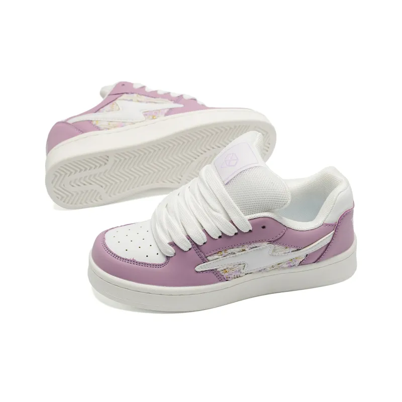 Teddy Bear Collection Coverage Slip Resistant And Abrasion Resistant Low Top Skateboard Shoes Unisex Fragrant Purple-6