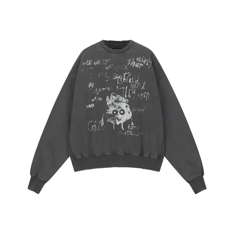 THE SALVAGES FASHION CLUB Sweatshirt Unisex Washed Gray-0