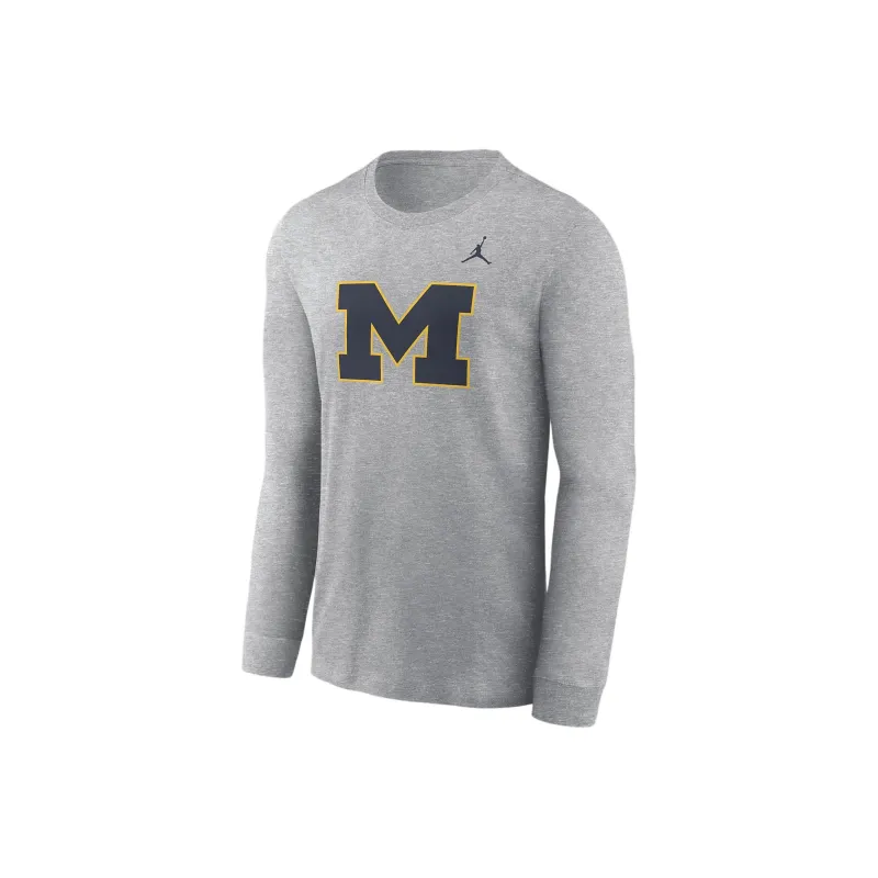 Jordan Michigan Wolverines Primary Logo Men's Jordan College Long Sleeve T Shirt-0