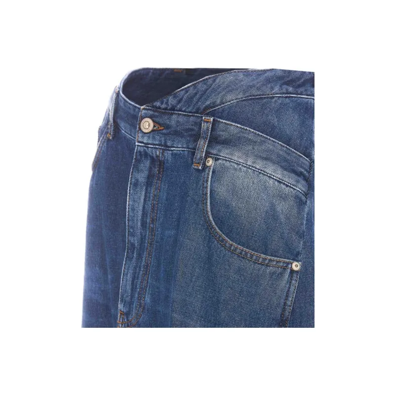 LOEWE Deconstructed Midi Denim Skirt Sporty Blue-4