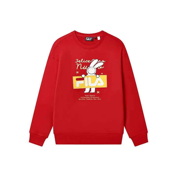 FILA CNY X Buer Rabbit Sweatshirts Unisex Red-0