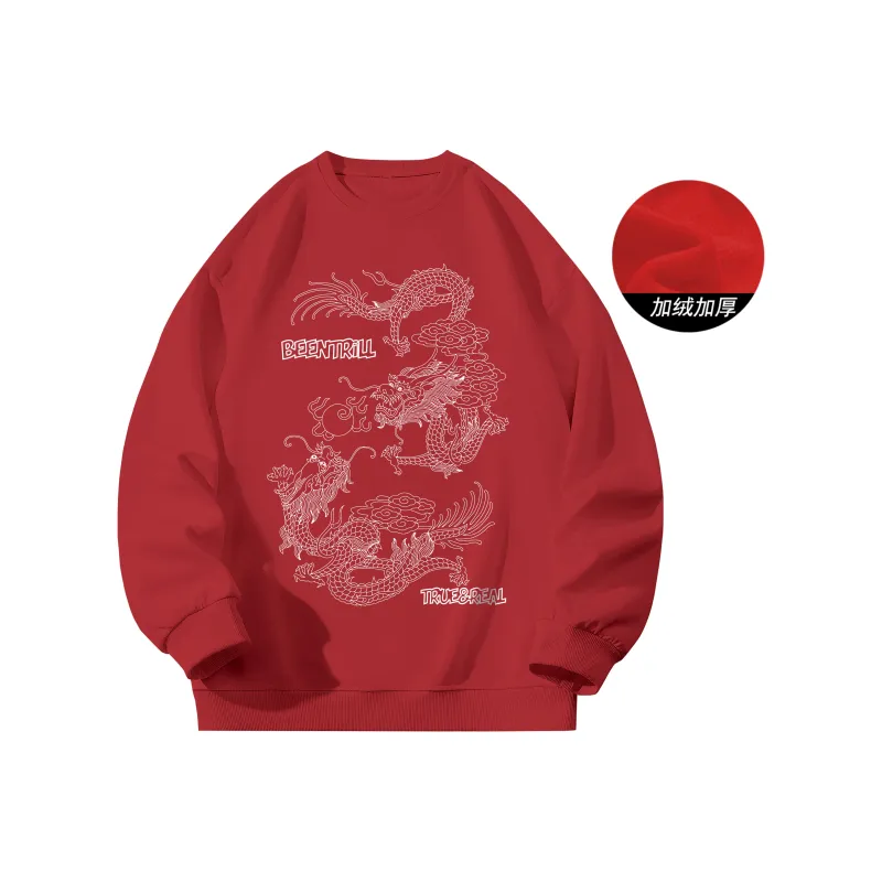 BEENTRILL Sweatshirt Unisex Red Fleece Lined-0