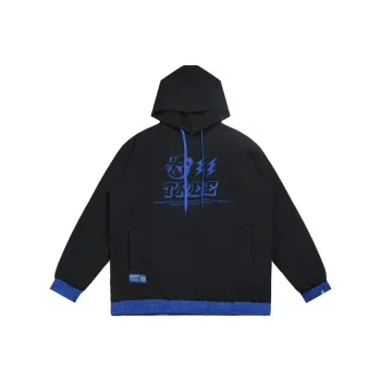 WAYNEXZAVIER Hooded Loose Fit Sweatshirt Men's Black