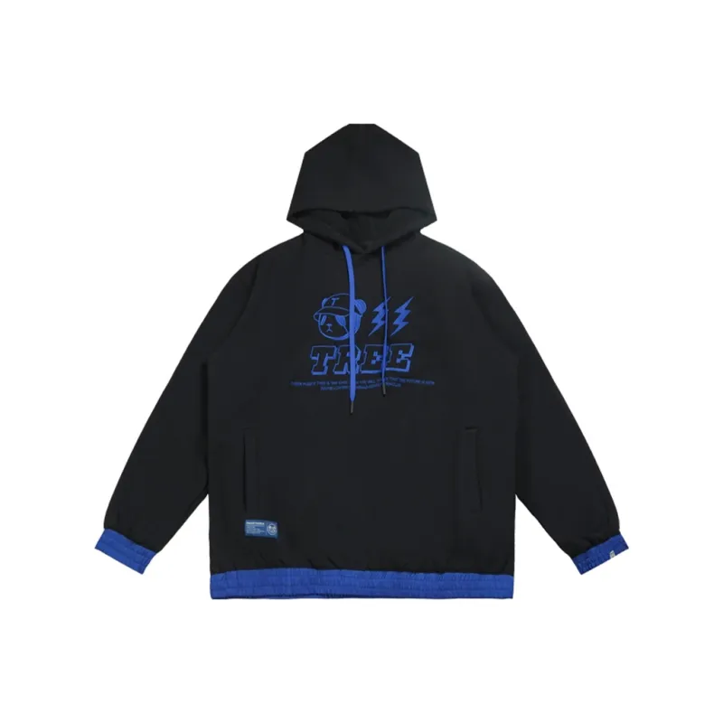 WAYNEXZAVIER Hooded Loose Fit Sweatshirt Men's Black-0