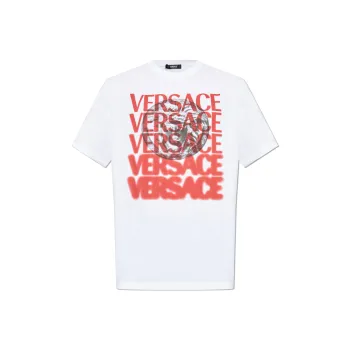 VERSACE Logo Printed Crewneck T Shirt