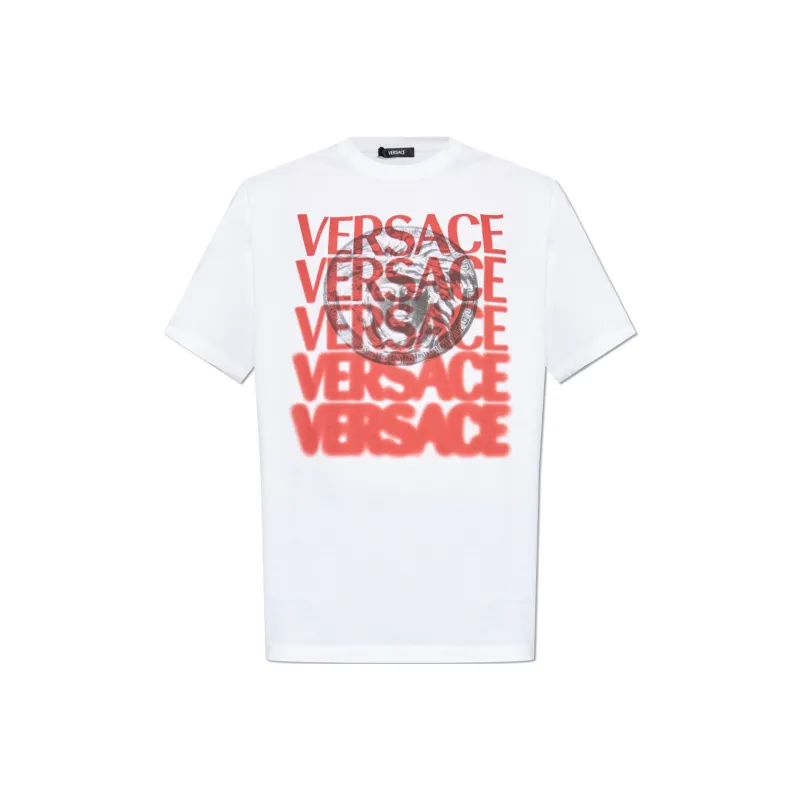 VERSACE Logo Printed Crewneck T Shirt-0