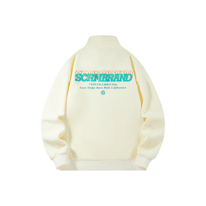 SCRM Stand Collar Loose Fit Cardigan Sweatshirt Unisex-5