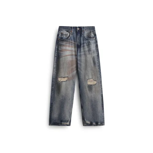 ZENGZHI Jeans Unisex Blue