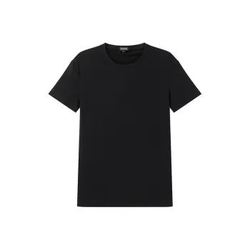 Zegna Pure Crew Neck Pullover Slim Fit Short Sleeved T Shirt Men's Black
