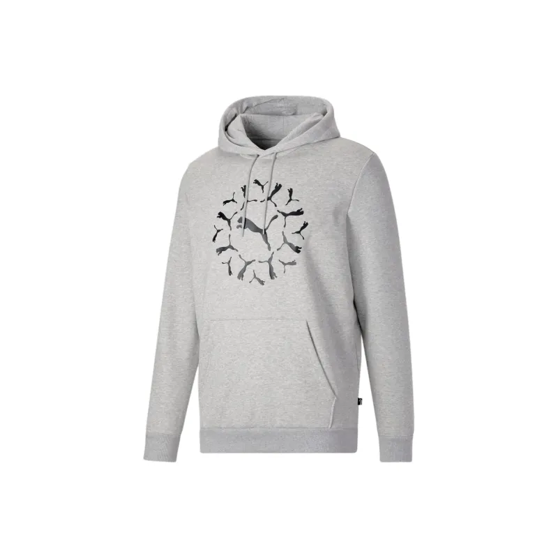 PUMA ESS+ Men's Graphic Hoodie Sweatshirt Men's Gray-0