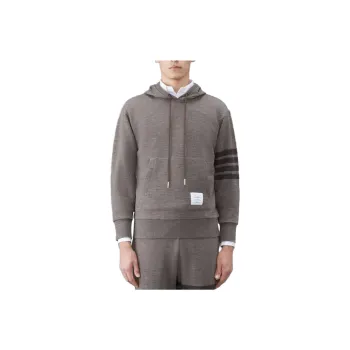 THOM BROWNE Stripe detail Knit Hoodie