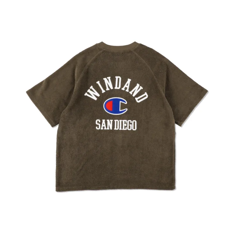 Wind And Sea X Champion WIND AND SEA Co-branded Edition T-Shirts Unisex Brown-0