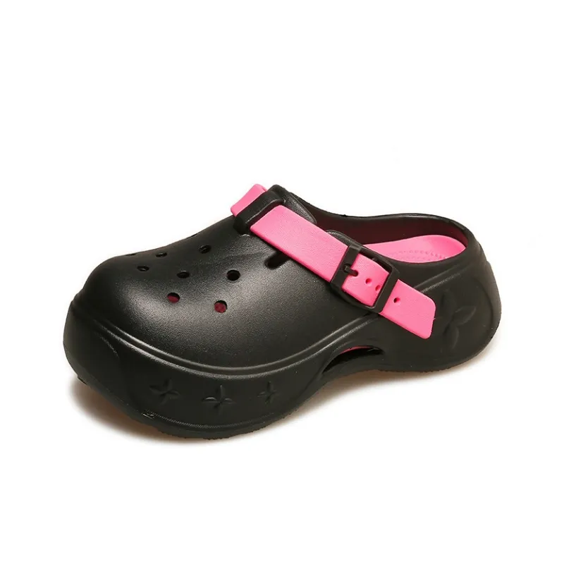 JEANSWEST Summer Trendy Girlish Heart White Pink Color Scheme Fashion Trend Minimalist Style Clogs Unisex-4