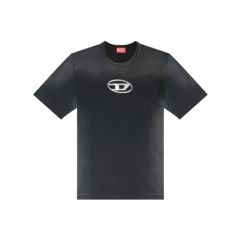 DIESEL T Adjust Cut Out Oval D Logo Faded T Shirt