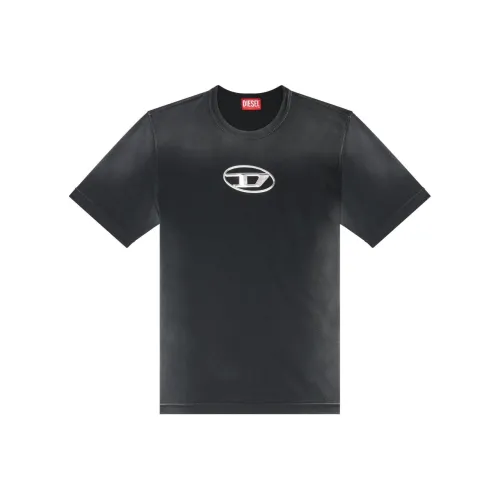 DIESEL T Adjust Cut Out Oval D Logo Faded T Shirt