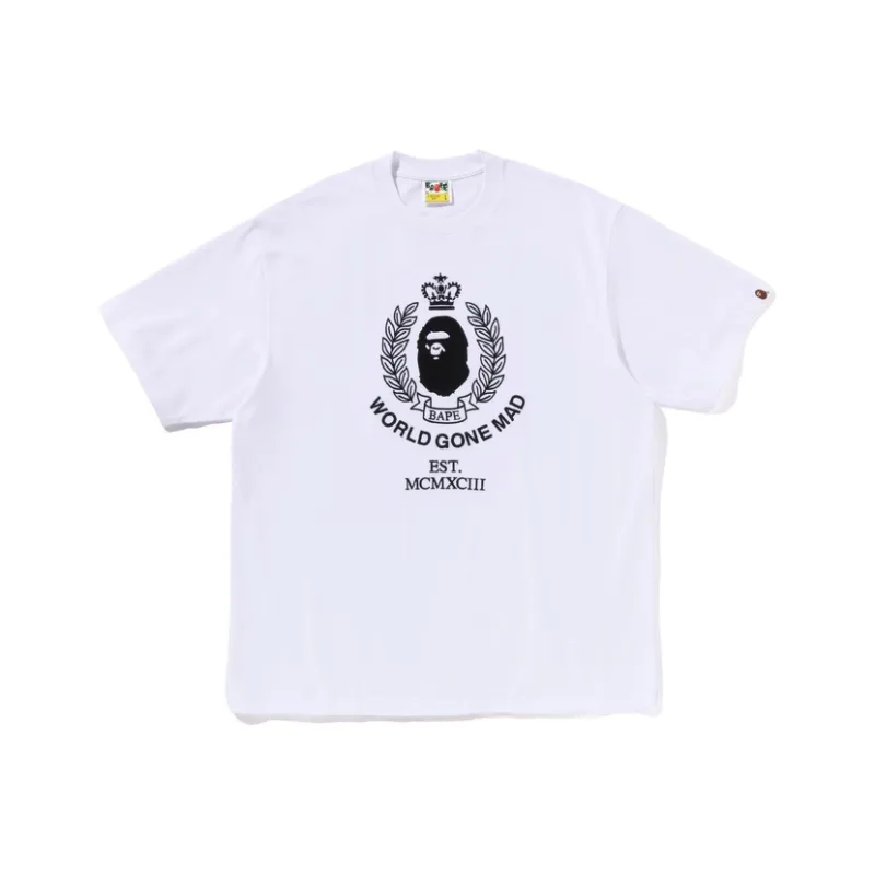 A BATHING APE Crest College Logo Relaxed Fit Tee-4