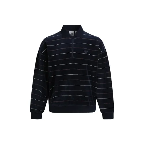 Adidas Originals LS VELOUR JRSY T Shirt Men's Navy Blue