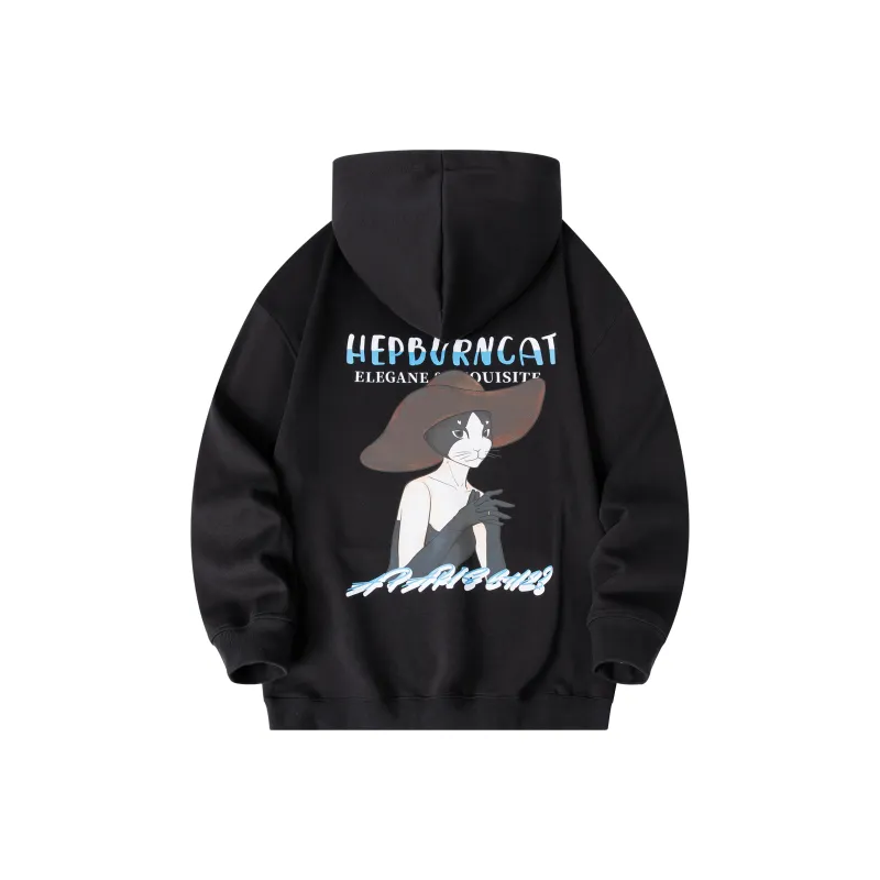 Hepburn Cat Sweatshirts Unisex-0