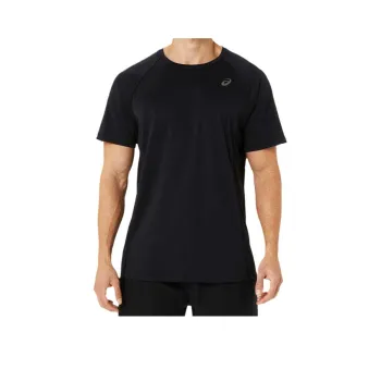 Asics ACTIBREEZE PANEL KNIT SHORT SLEEVE TOP T Shirt Men's Black