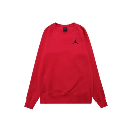 Jordan Solid Color Embroidered Sweatshirt Men's Red