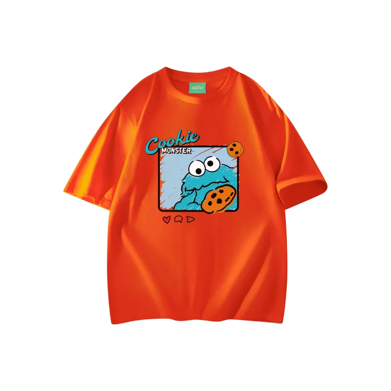 SESAME STREET [Cookie Monster Collection] Short Sleeved T Shirts Unisex-5