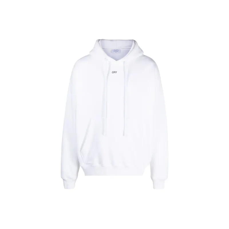 Off Logo print Cotton Hoodie-0