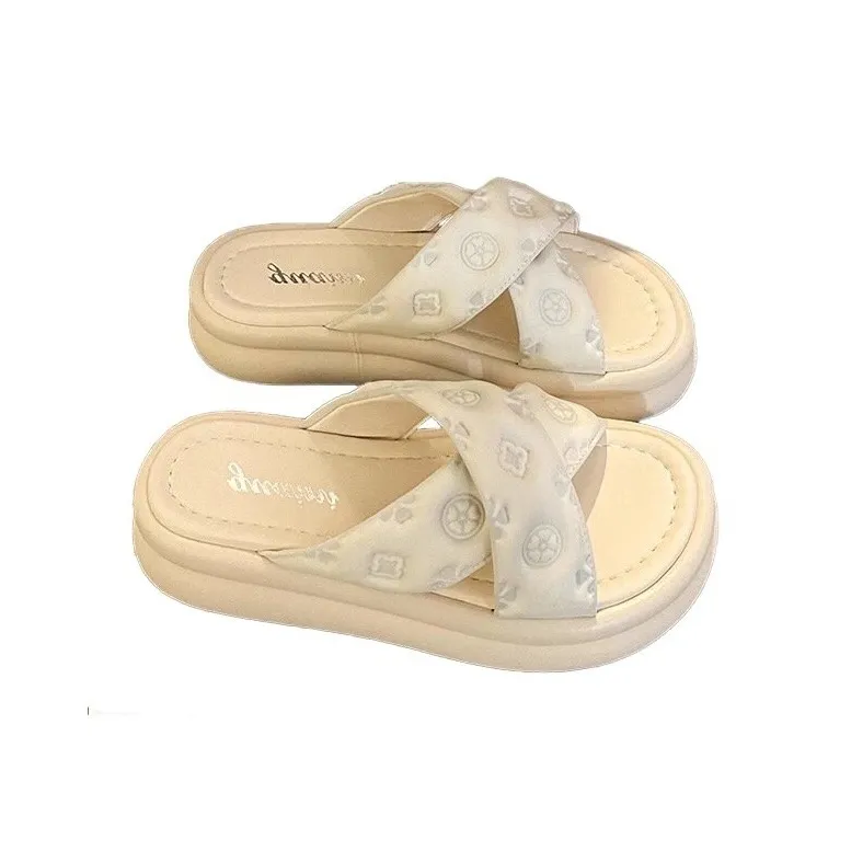 Yamada Hyakuju Slippers Ecru Champagne Black-2