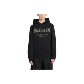 Alexander McQueen Logo Printed Drawstring Hoodie