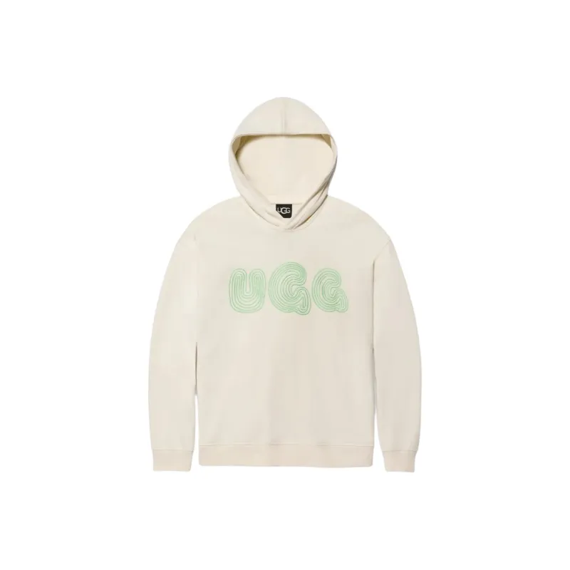 UGG All Gender Bubble Logo Hoodie Sweatshirt Unisex Cream-0