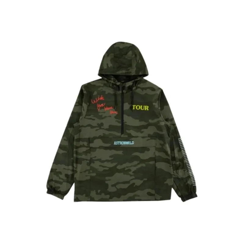 Travis Scott Sweatshirts Men Green Camouflage-0