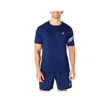 Asics ICON SHORT T-Shirt Men's Birch/Blue Premium