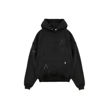 REPRESENT Applique Initial Hoodie Sweatshirt Men's Gray Black