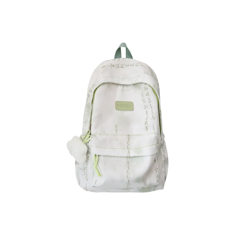 LUVISTRUE Nylon Backpack Regular Unisex Gray/Pink/Fruit Green/Blue/Cyan Green-17