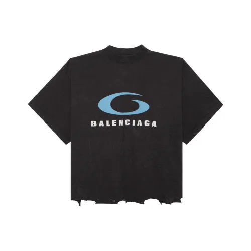 Balenciaga Loop Sports Icon Destroyed Cropped T-Shirt