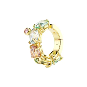 Swarovski Crystal, Gold Plated Clip On Earrings Unisex Multicolor