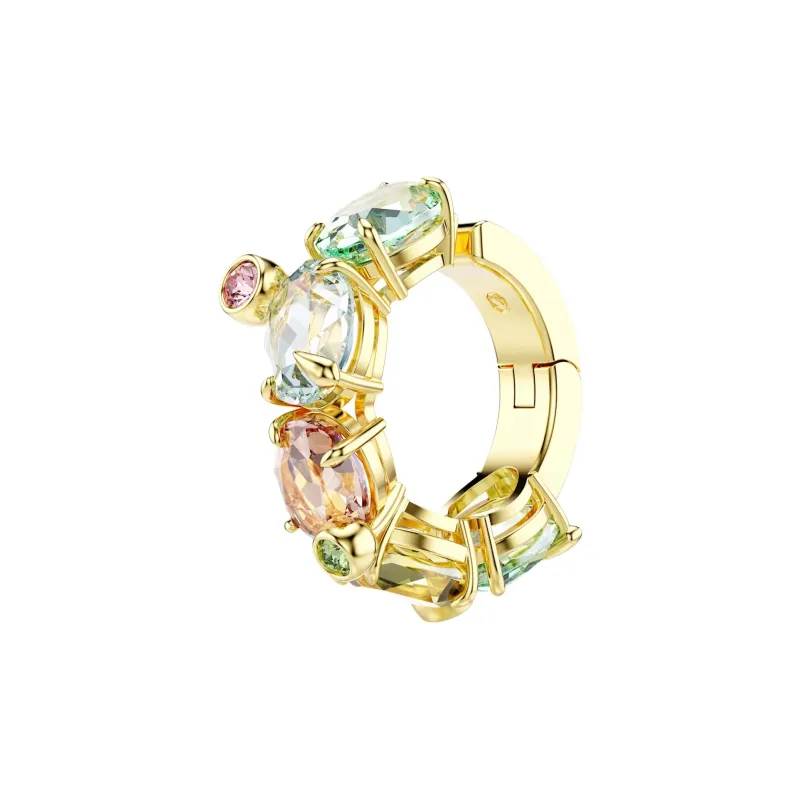 Swarovski Crystal, Gold Plated Clip On Earrings Unisex Multicolor-0