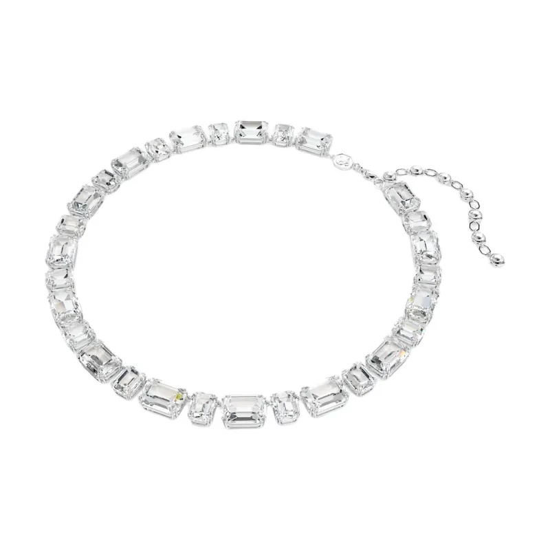 Swarovski Crystal, Rhodium Plated Necklaces Unisex White-1
