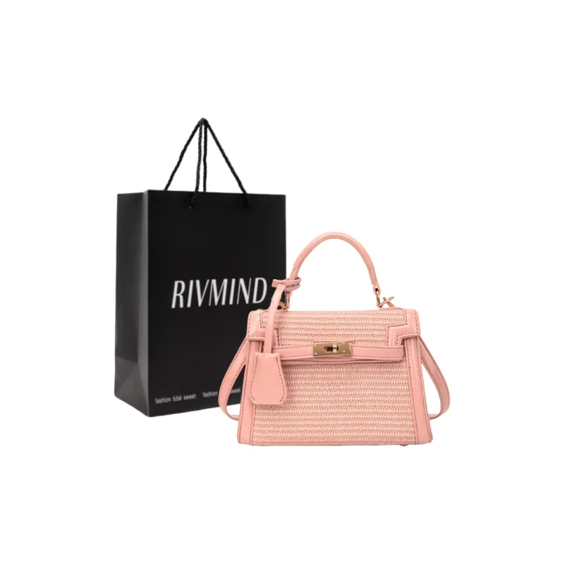 RIVMIND PU Handbag Women's Black/Pink/Khaki/Brown-6