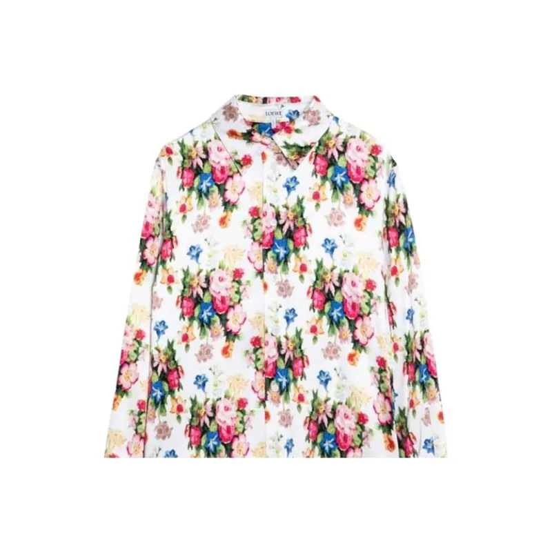 LOEWE Floral Printed Button Up Shirt 'Multicolor/Soft Pink'-2