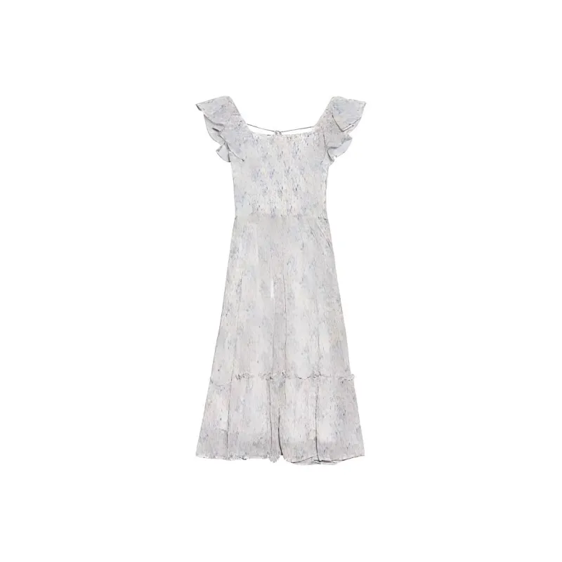 DOSOHEB Sleeveless Dress Women's Light Purple Floral-1