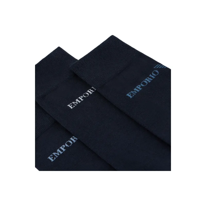EMPORIO ARMANI Mid Calf Socks Men's 3 Pack Navy Blue-1